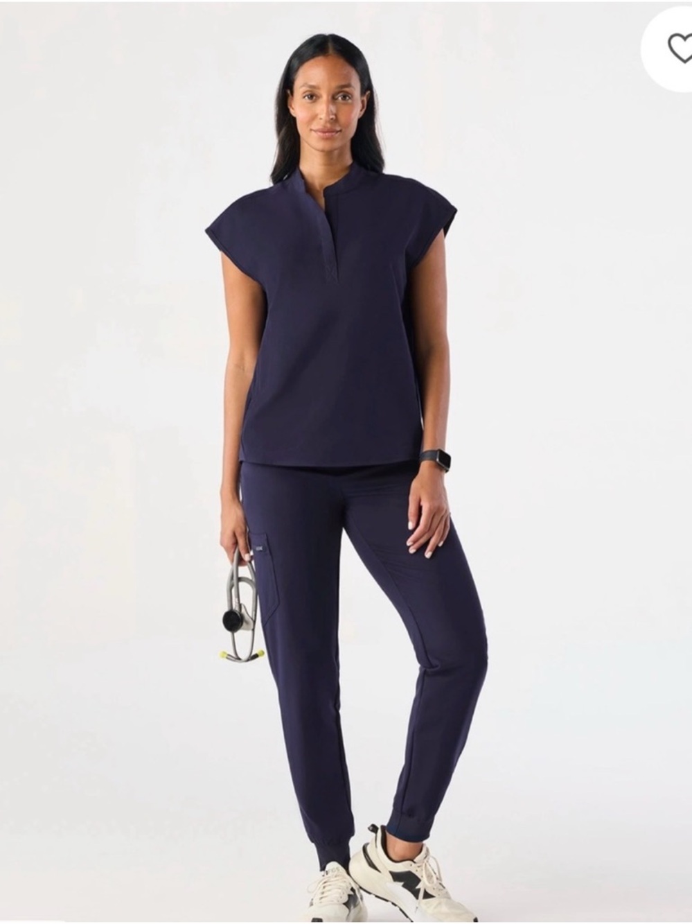 Figs Rafaela Oversized Scrub Top in Navy